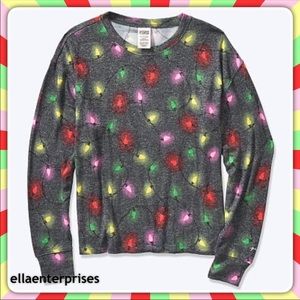 VS Pink Christmas Lights Holiday Cozy Sleep Tee